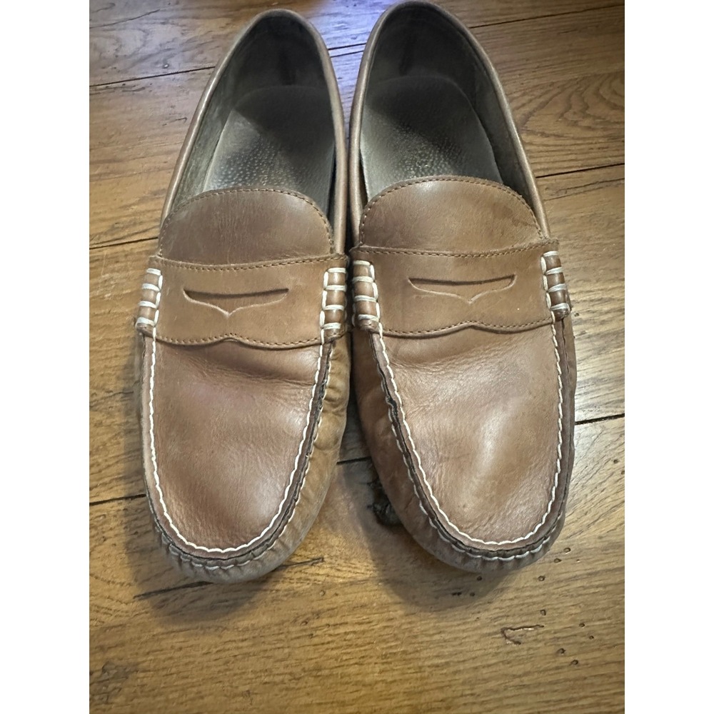 polo ralph lauren brown leather driving loafer men's 10.5